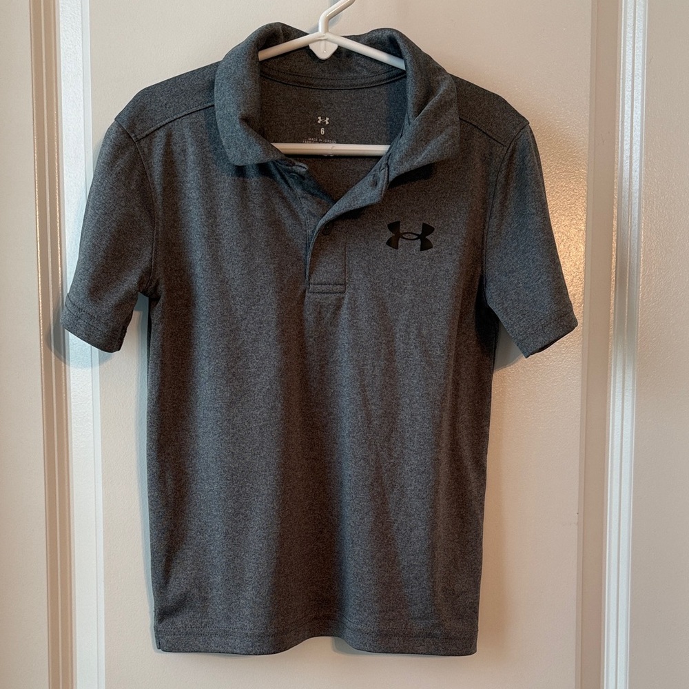 Under Armour Kids Charcoal Polo Shirt